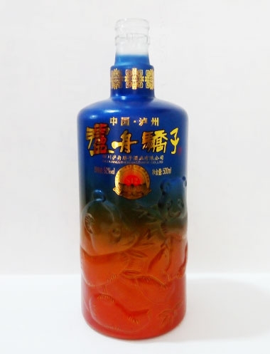 忻州泸州娇子喷釉烤花玻璃酒瓶